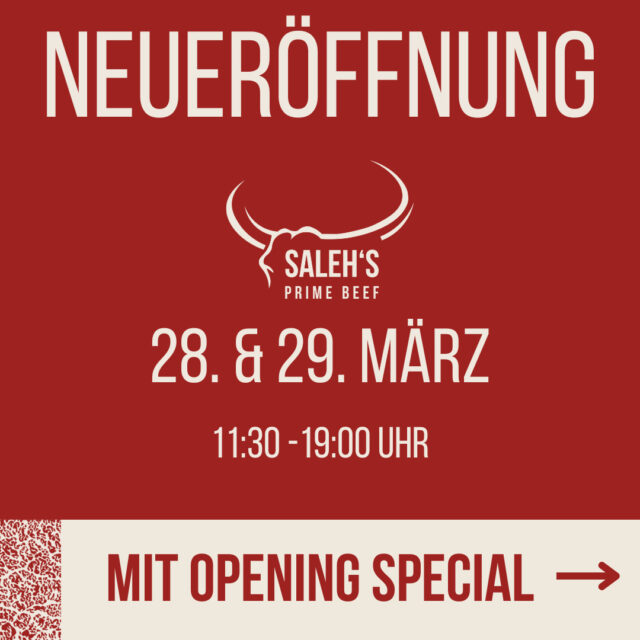 !OPENING!

Es geht looos! Am 28. & 29. März geht unser Foodtruck endlich an den Start! Zur Feier der Eröffnung gibt es an beiden Tagen ein besonderes Angebot:

Prime Beef Burger + Pommes + ein Getränk deiner Wahl für 14,- €

📍 Hähnlehofstraße 1, 88250 Weingarten
⏰ 28. & 29. März ab 11:30 bis 19:00 Uhr

Packt eure Food-Buddies ein und kommt rum!

Wir haben Bock und freuen uns auf euch!

#salehsprimebeef #ready #foodtruck #finally #grandopening #burgerlove #burger #savethedate